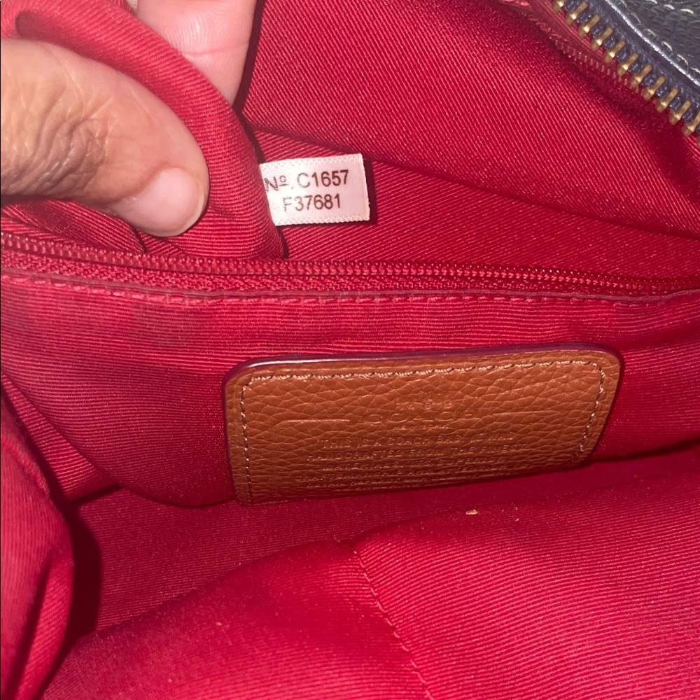 Coach Mickie Satchel  Signature C Denim and Leather Trim GUC - Picture 16 of 16